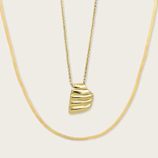 Herringbone Chain Sunray Pendant