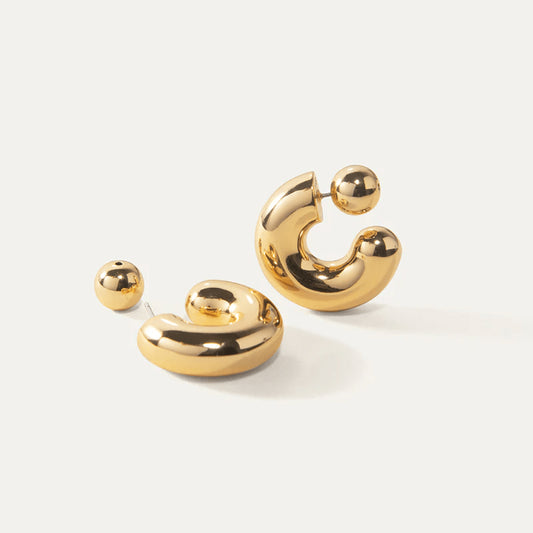 Gold Plated Tome Huggie Hoops
