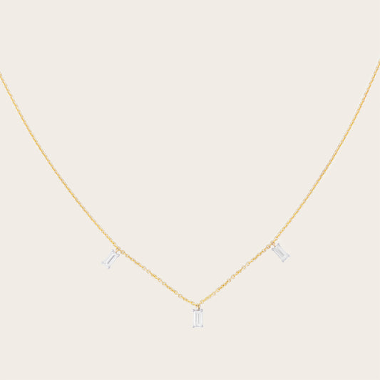 Gold Baguette Diamond Necklace