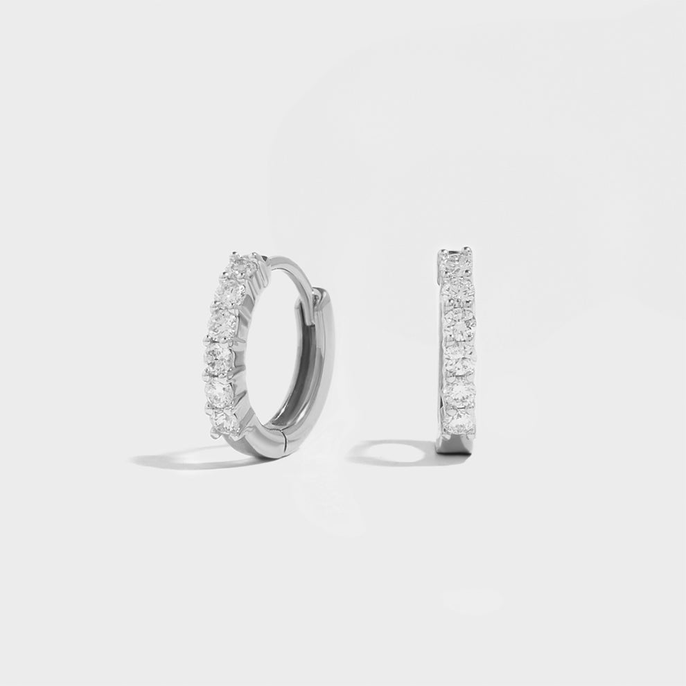 Gold Diamond Pave Huggie
