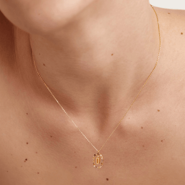 Letter D Oval Gem Pendant