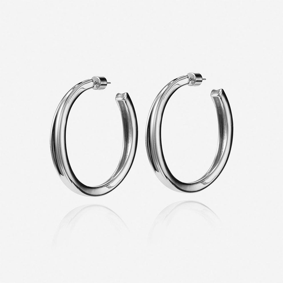 14K Gold Slim Doune Hoops