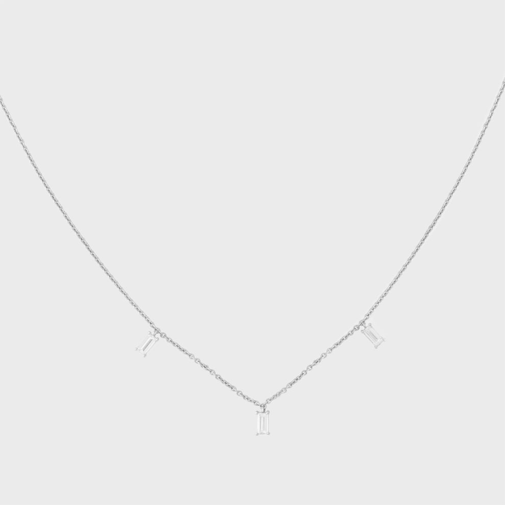 Gold Baguette Diamond Necklace