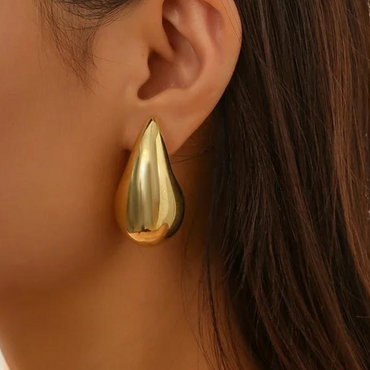 Chunky Gold Teardrop Earrings