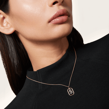 14K Gold Diamond Letter Pendants