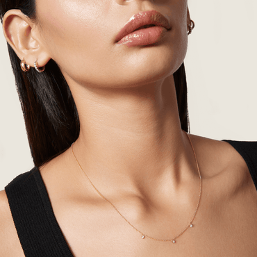 Gold Tri-diamond Necklace