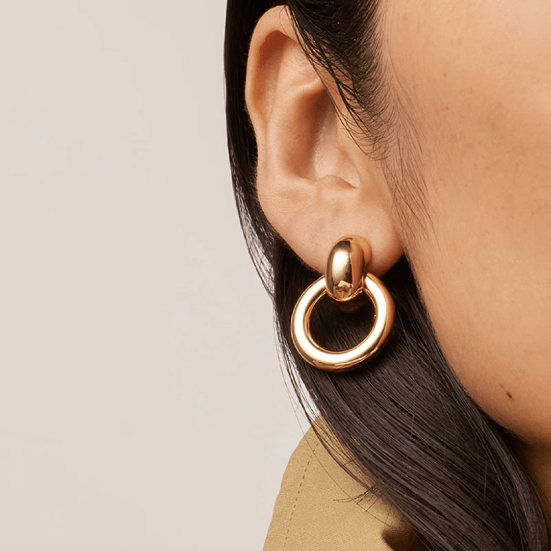 Gold Plated Puffy Faye Hoops