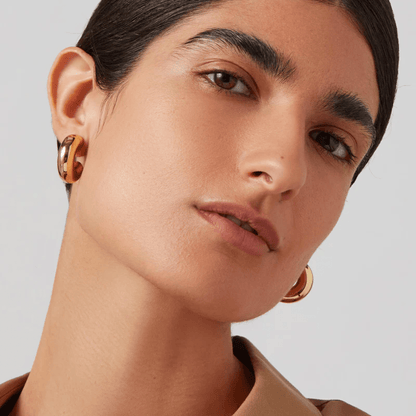 Gold Plated Tome Huggie Hoops