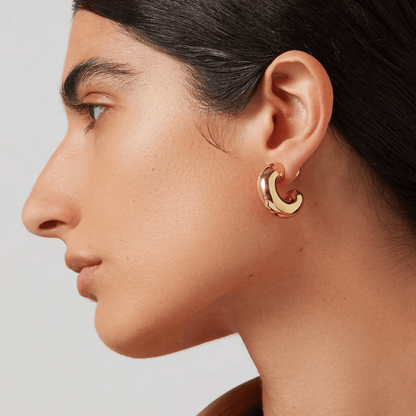 Gold Plated Tome Huggie Hoops