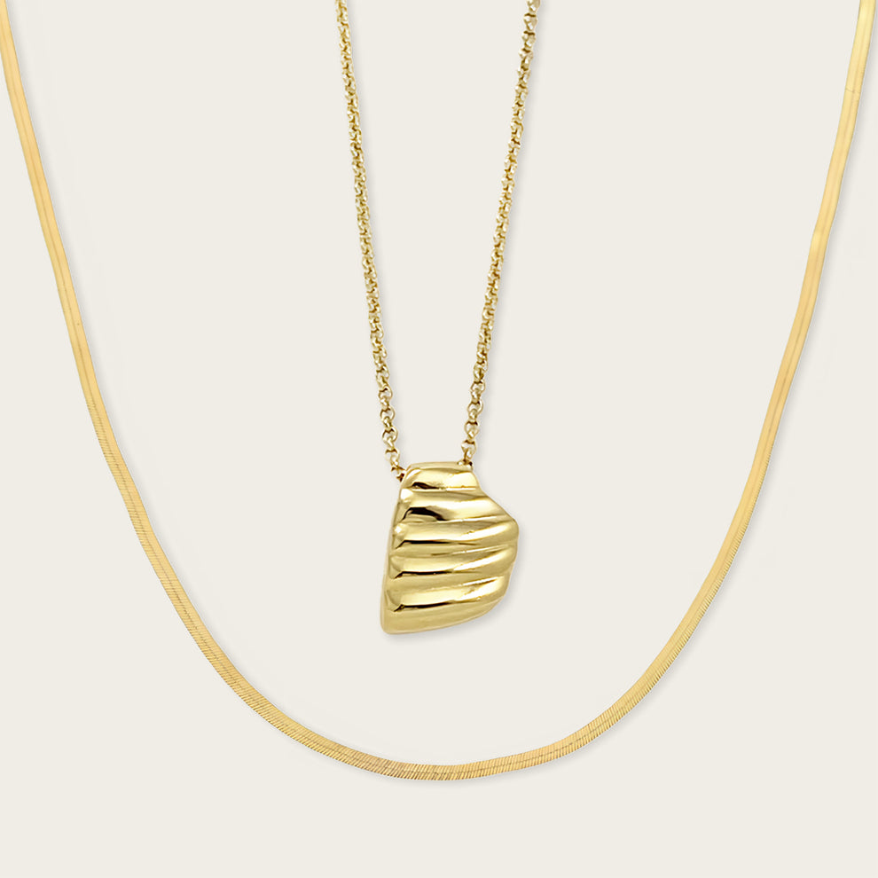 Herringbone Chain Sunray Pendant