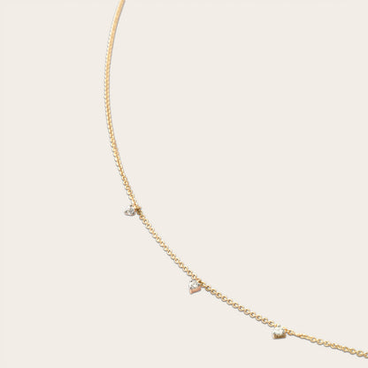 Gold Tri-diamond Necklace