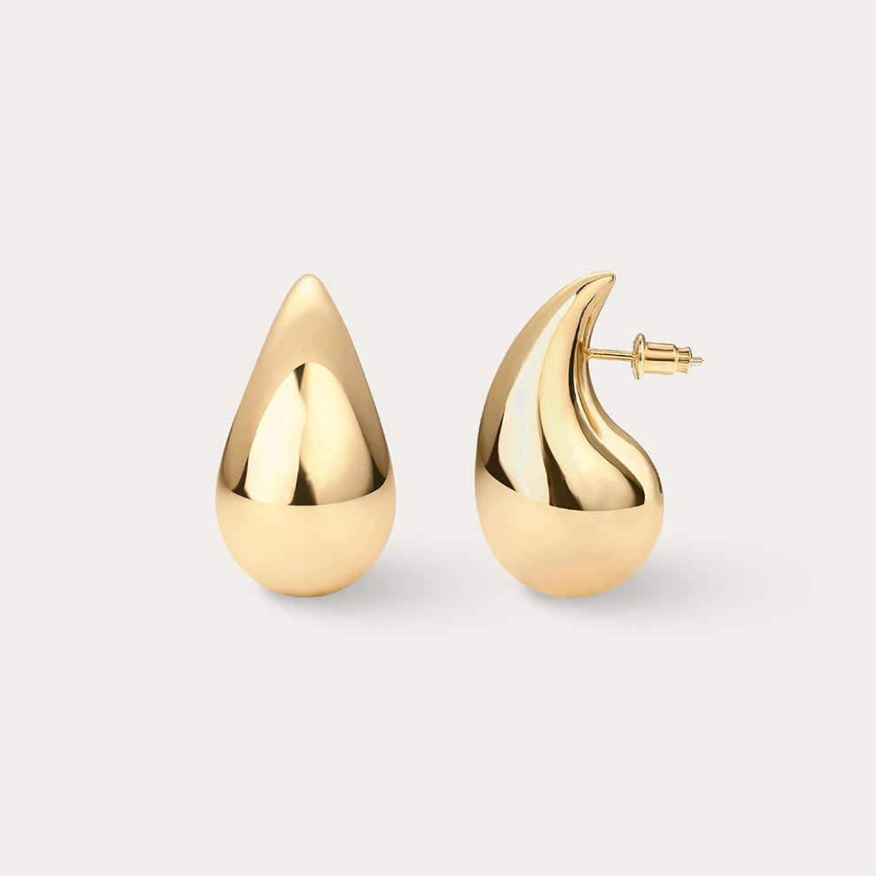 Chunky Gold Teardrop Earrings