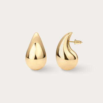 Chunky Gold Teardrop Earrings