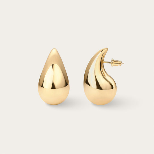 Chunky Gold Teardrop Earrings