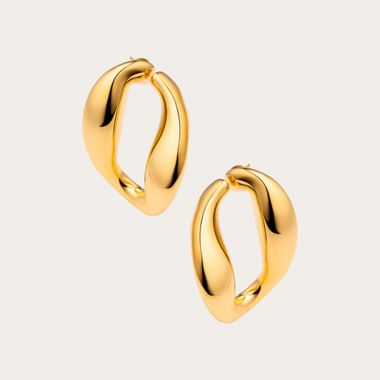 22K Gold Chunky Chain Hoops