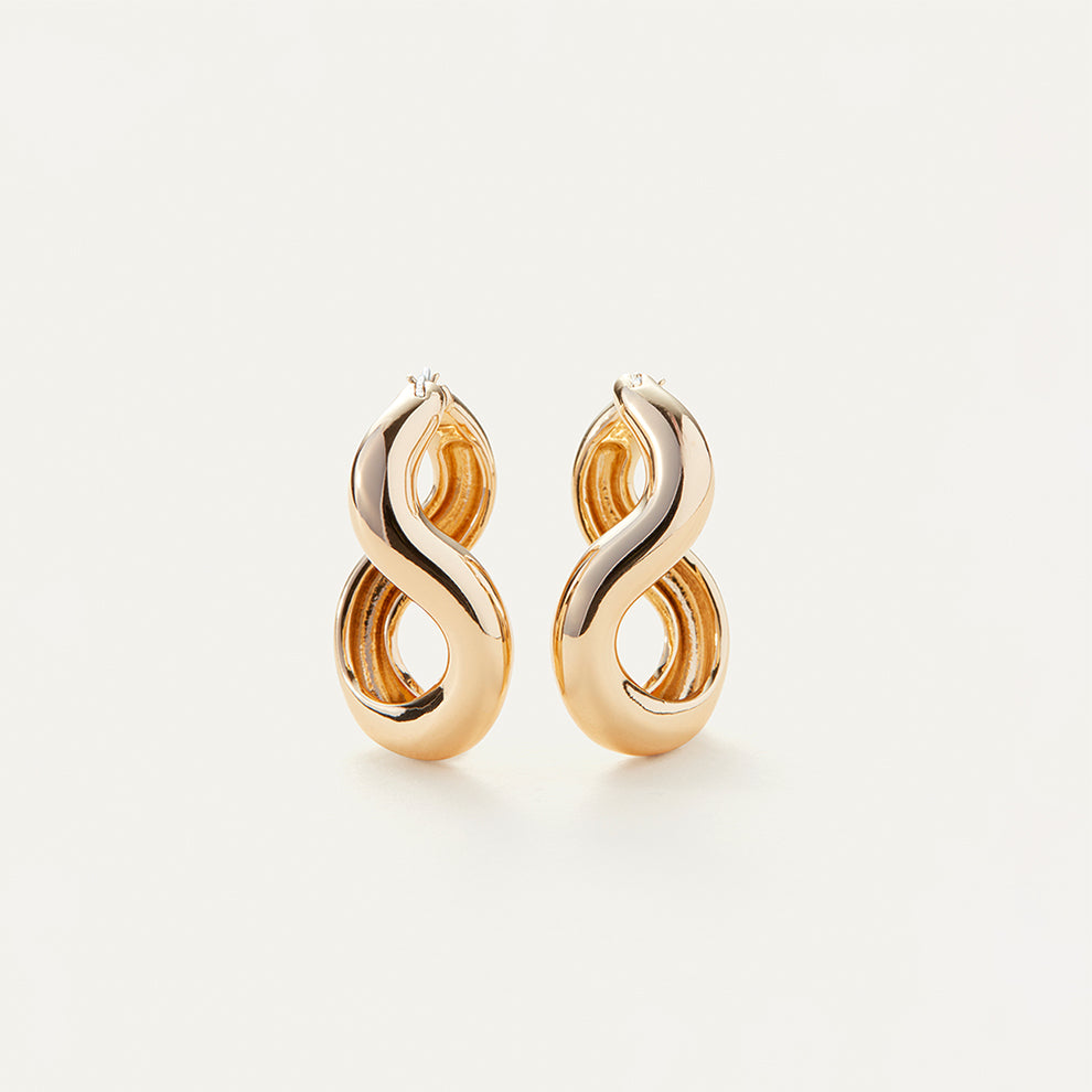 14k Gold Sculpted Swirl Earrings