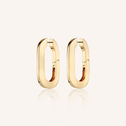 Gold Plated Oversized U Earrings