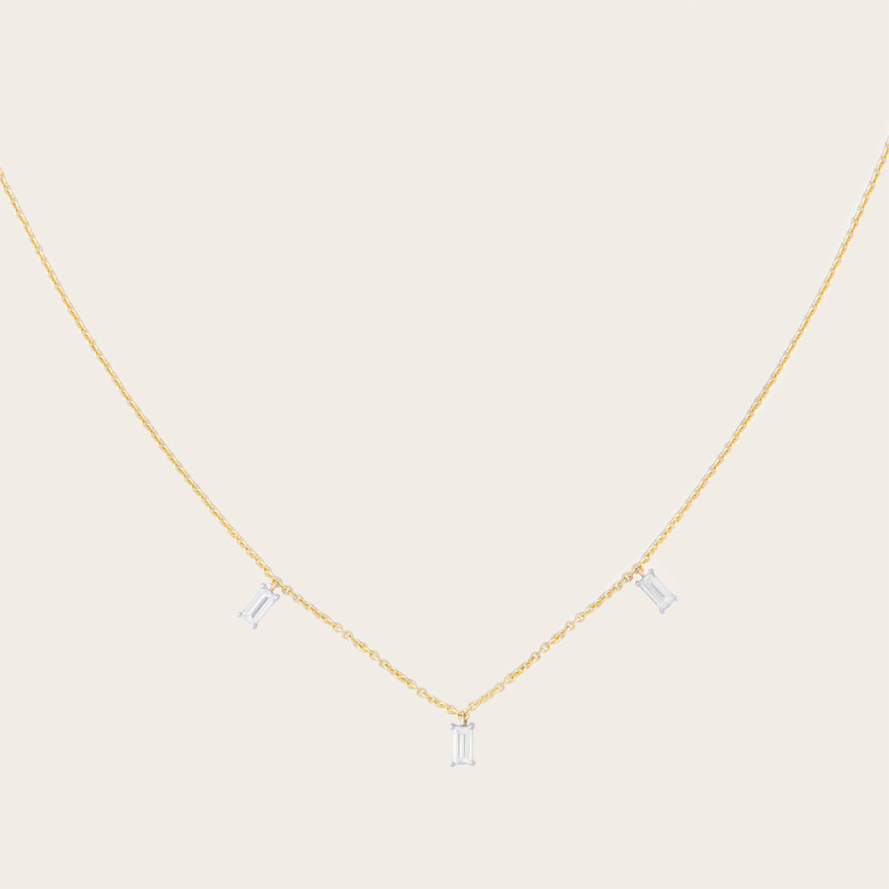 Gold Baguette Diamond Necklace