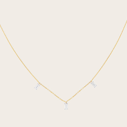 Gold Baguette Diamond Necklace