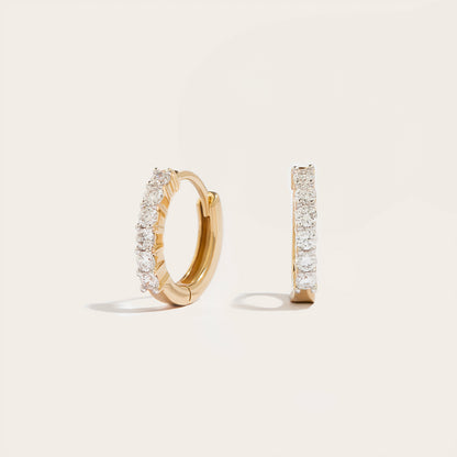 Gold Diamond Pave Huggie