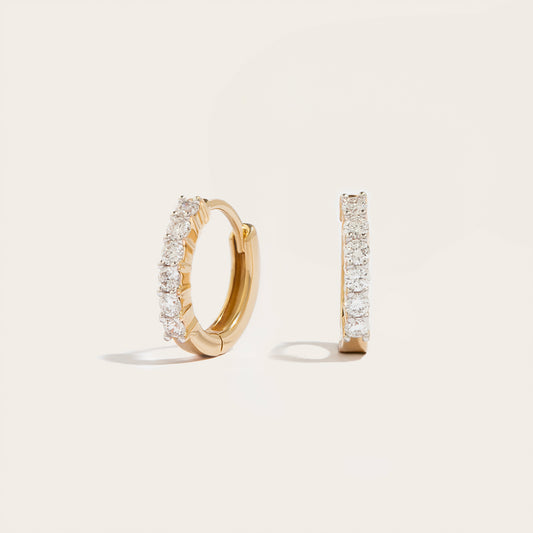 Gold Diamond Pave Huggie
