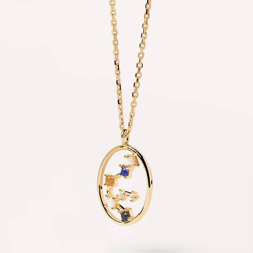 Aquarius Oval Gemstone Pendant