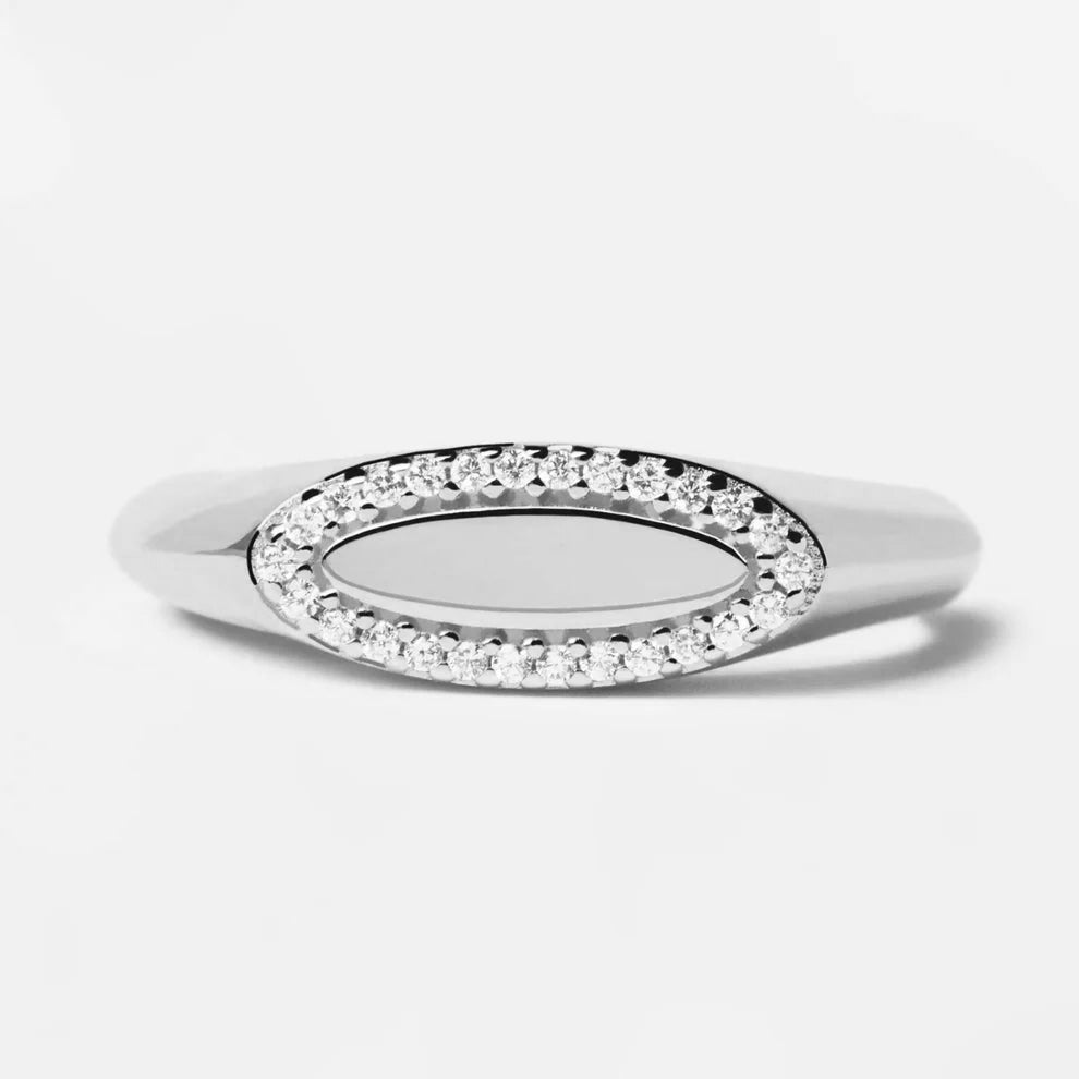 Zirconia Lace Engravable Ring