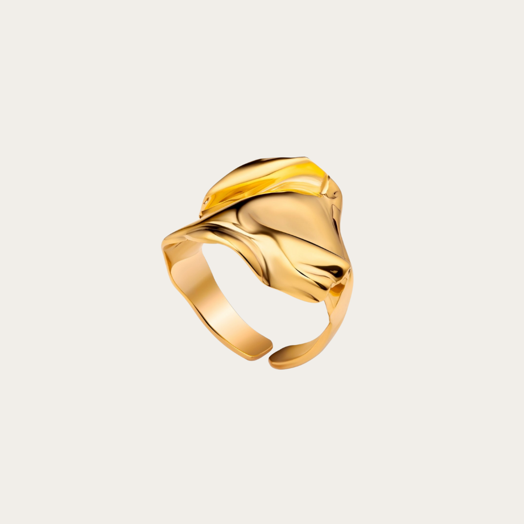 Textured Gold Flow Ring