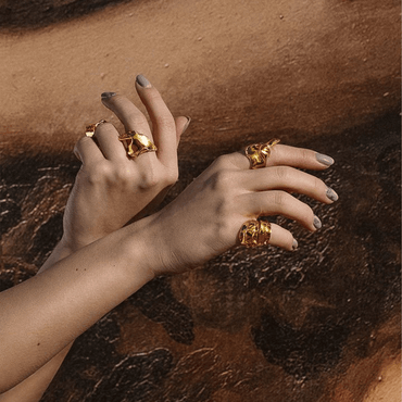 Textured Gold Flow Ring