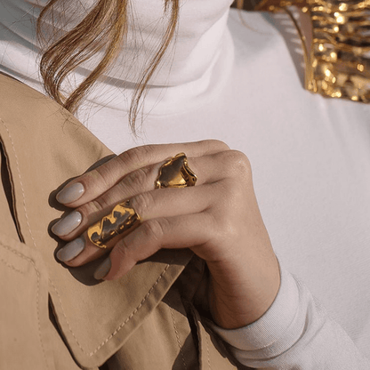 Textured Gold Flow Ring