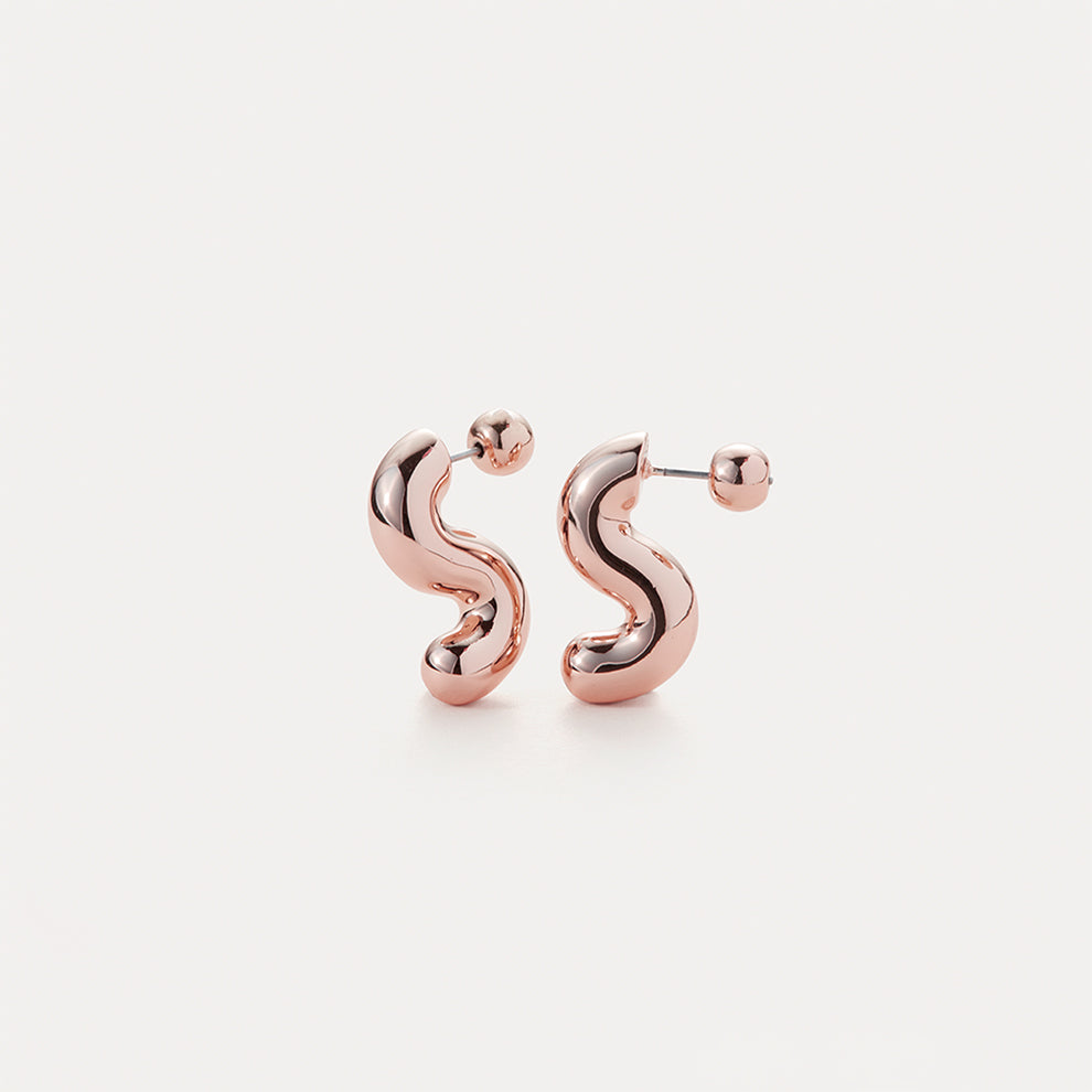 14K Gold Mini S-curve Earrings