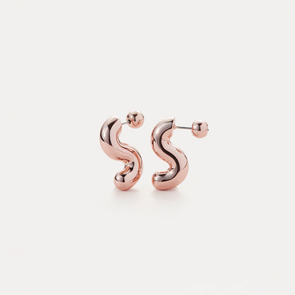 14K Gold Mini S-curve Earrings