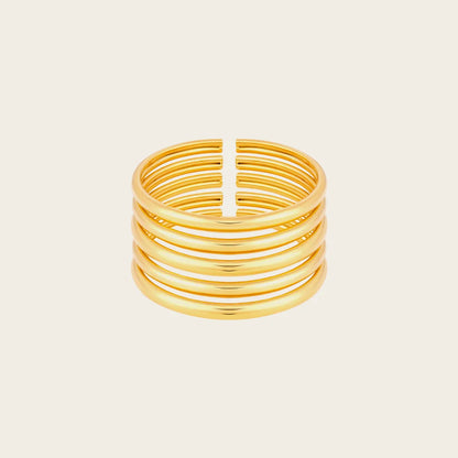 Bold Stacked Gold Bangles