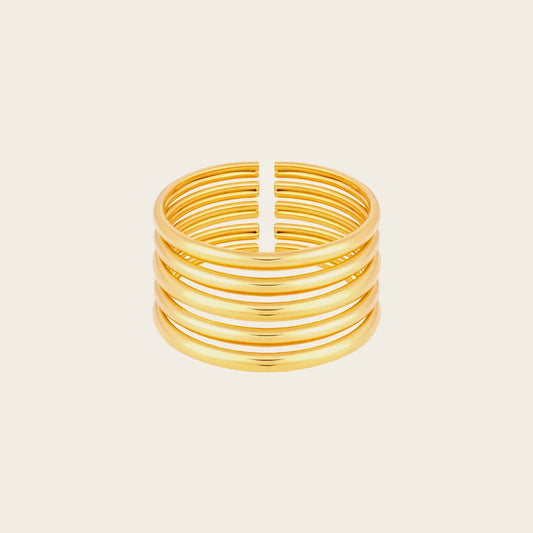 Bold Stacked Gold Bangles