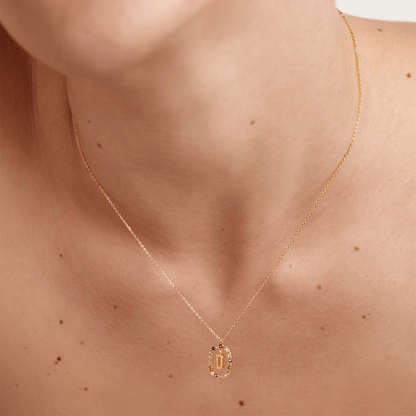 Letter D Oval Gem Pendant
