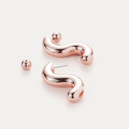 14K Gold Wave Earrings
