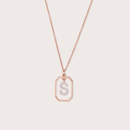 14K Gold Diamond Letter Pendants