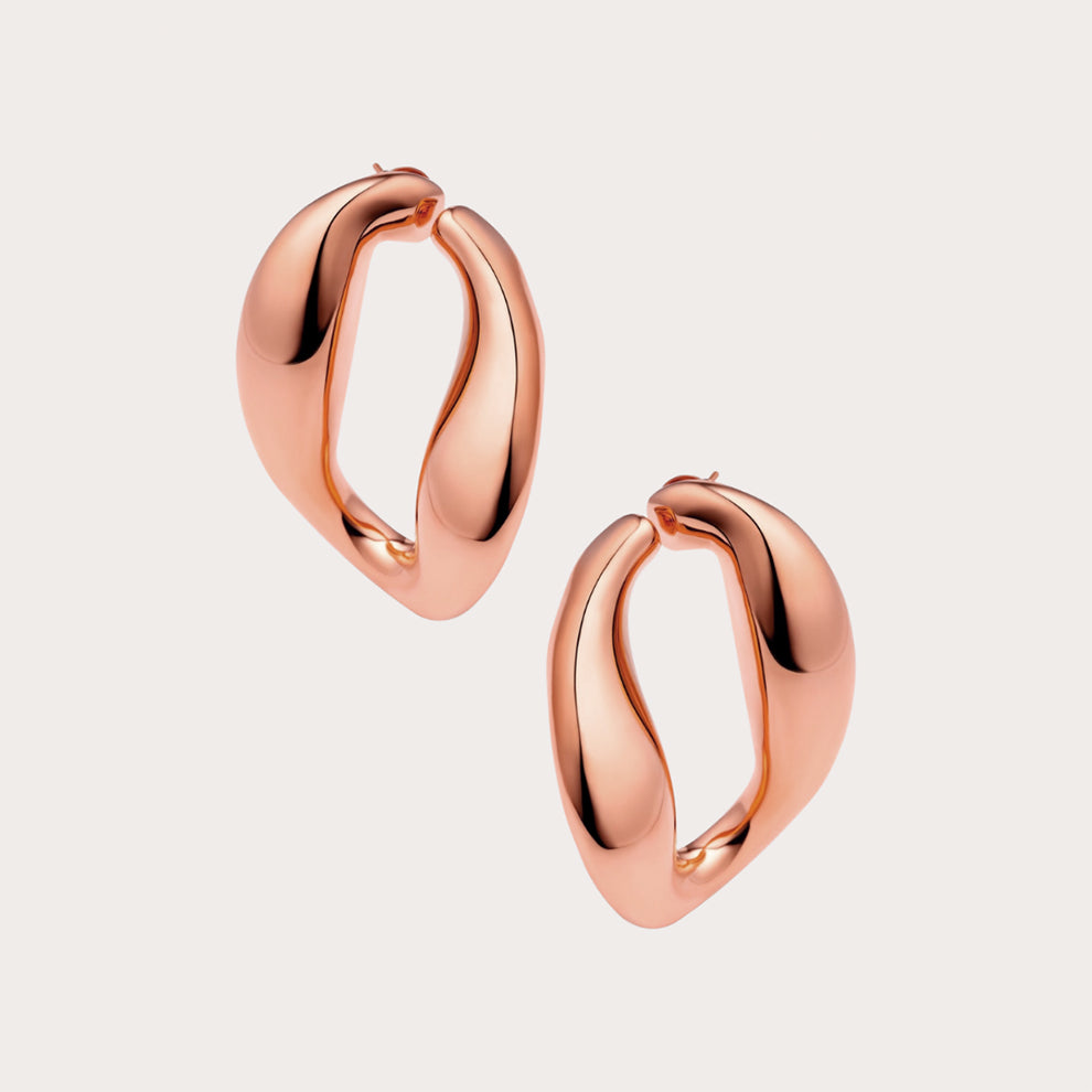 22K Gold Chunky Chain Hoops