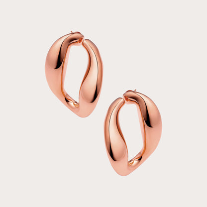22K Gold Chunky Chain Hoops