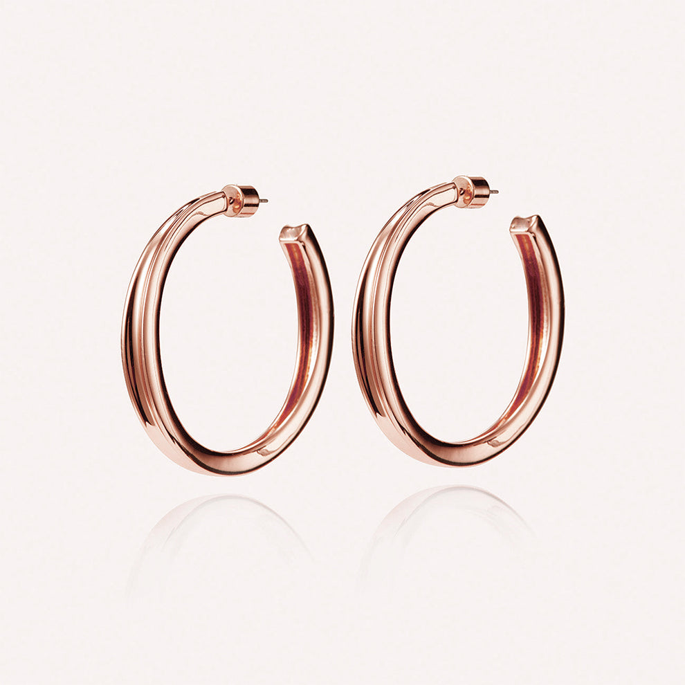 14K Gold Slim Doune Hoops