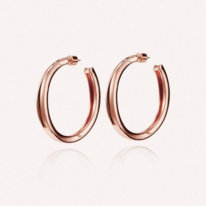 14K Gold Slim Doune Hoops