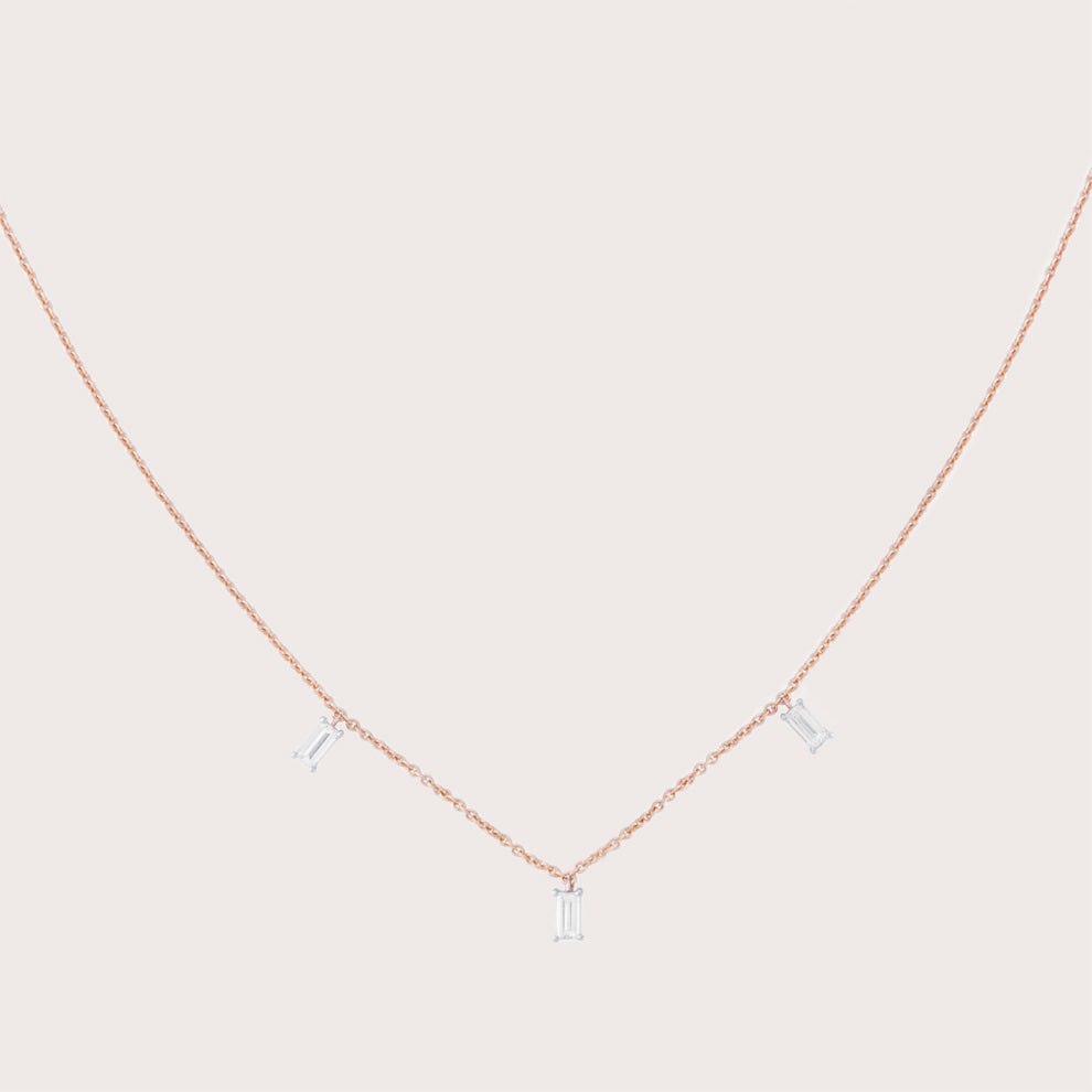 Gold Baguette Diamond Necklace