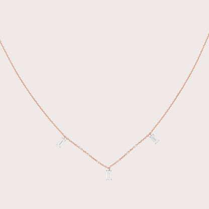 Gold Baguette Diamond Necklace