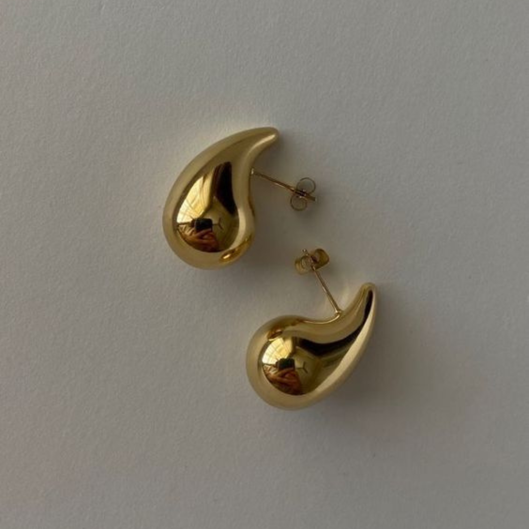 Chunky Gold Teardrop Earrings