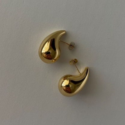 Chunky Gold Teardrop Earrings