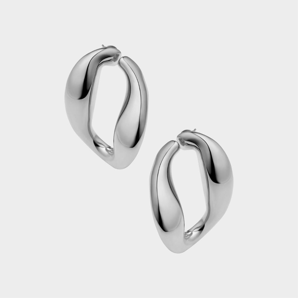 22K Gold Chunky Chain Hoops