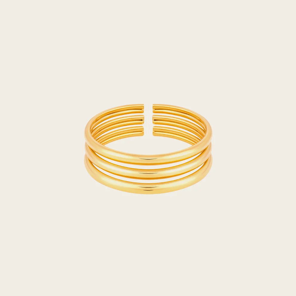Bold Stacked Gold Bangles