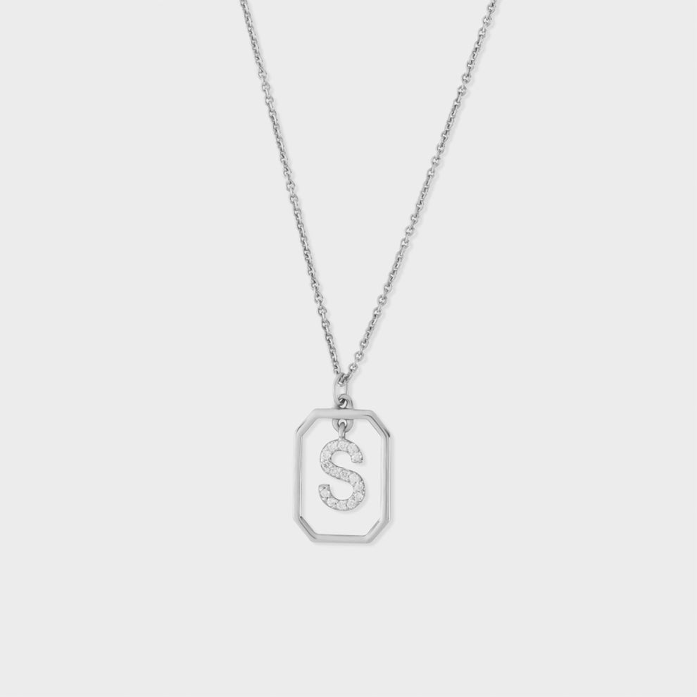 14K Gold Diamond Letter Pendants