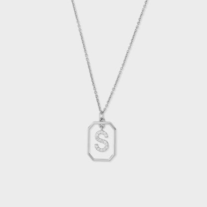 14K Gold Diamond Letter Pendants