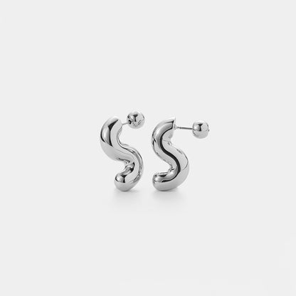 14K Gold Mini S-curve Earrings